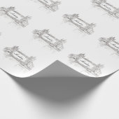 ロンドンブリッジ灰色のトーンスケッチパターン ラッピングペーパー (角)