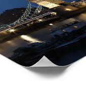 ロンドンブリッジ。夜空 ポスター (角)