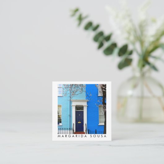 ロンドンブルーハウスイングランドフォトトラベルツーリズム スクエア名刺 (スタンド正面)