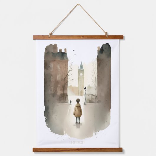 ロンドンプリント 吊り下げ型タペストリー (正面)