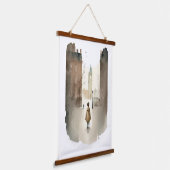 ロンドンプリント 吊り下げ型タペストリー (傾斜あり)