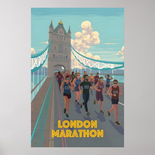 ロンドンマラソントラベルポスター ポスター (正面)