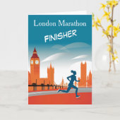 ロンドンマラソンフィニッシャおめでとうカード カード (黄色い花)