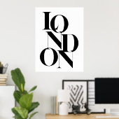 ロンドンミニマル引用文白黒ポスター ポスター (ホームオフィス)
