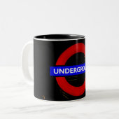 ロンドンメトロ地下鉄標識 ツートーンマグカップ (正面左)