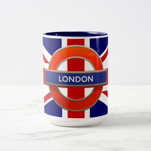 ロンドンメトロ/国旗 ツートーンマグカップ (中央)