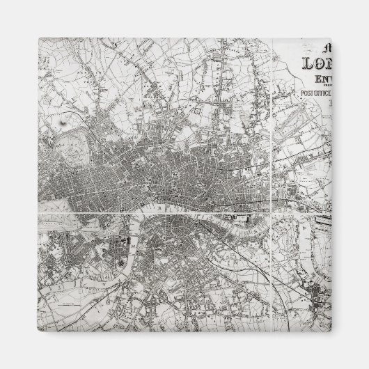 ロンドンモダンとその周辺地域の地図， 1854 マグネット (正面)
