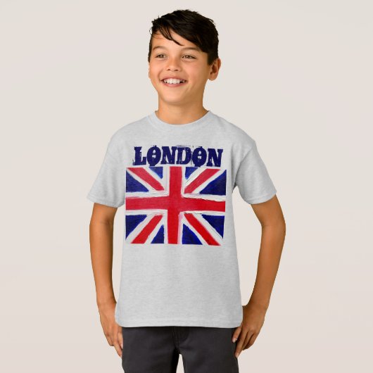 ロンドンモダンブラックボーイズ統一されたイギリス Tシャツ (正面フル)