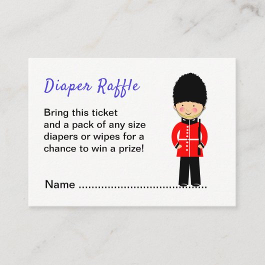 ロンドンユニオンジャックテーマベビーシャワー エンクロージャーカード (正面)