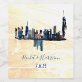 ロンドンランドスケープ絵を描インクアート結婚のワインラボ ワインラベル (シングルラベル)