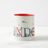 ロンドンランドマークス英国レッドマグ マグカップ (中央)