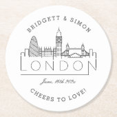 ロンドンランドマークス |応援からラブラウンド紙Coa ラウンドペーパーコースター (正面)