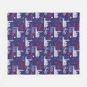 ロンドンランドマークパターン フリースブランケット (正面(横))