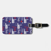 ロンドンランドマークパターン ラゲッジタグ (正面横)