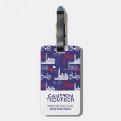 ロンドンランドマークパターン ラゲッジタグ (裏面縦)