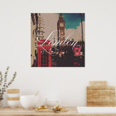 ロンドンランドマークヴィンテージ写真 ポスター (キッチン)