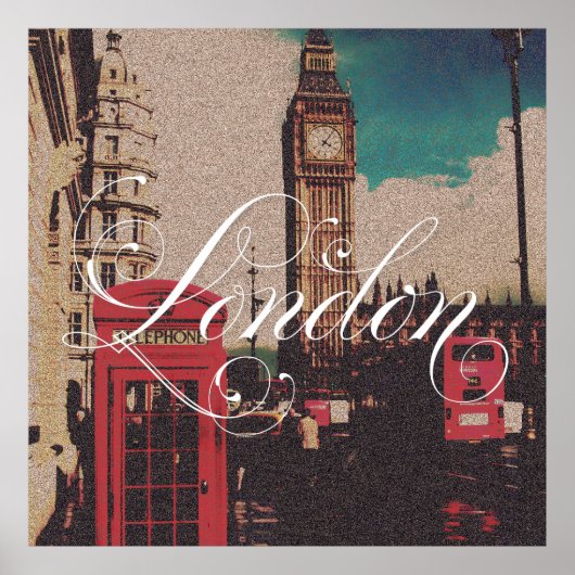 ロンドンランドマークヴィンテージ写真 ポスター (正面)