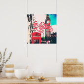 ロンドンランドマークヴィンテージ写真 ポスター (キッチン)