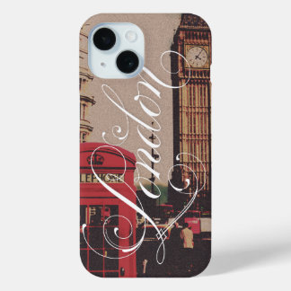 ロンドンランドマークヴィンテージ写真 iPhone 15ケース