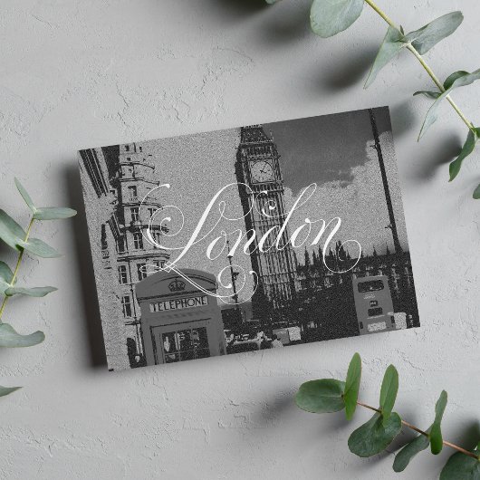 ロンドンランドマークヴィンテージ白黒写真 ポストカード