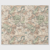 ロンドンリッチモンドキュートウィッケンハムの古い地図1915年 ラッピングペーパー (フラット)