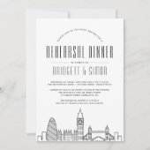 ロンドンリハーサルディナー |スタイル設定されたスカイライン 招待状 (正面)