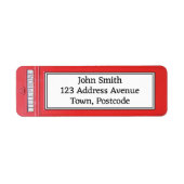 ロンドンレッドテレフォンボックスカスタム差出人住所 ラベル (正面)