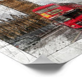 ロンドンレッドバスとビッグベン・ポスター ポスター (角)