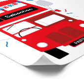 ロンドンレッドバスパーソナライズされたパーティーポスター ポスター (角)