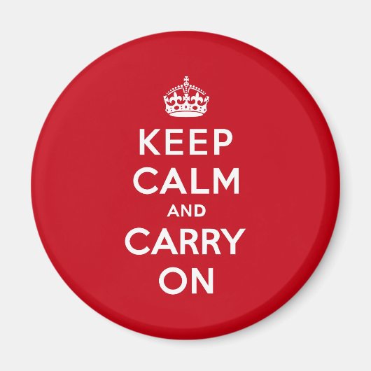 ロンドンレッドKeep Calm and Carry On マグネット (正面)