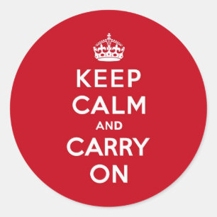 ロンドンレッドKeep Calm and Carry On ラウンドシール