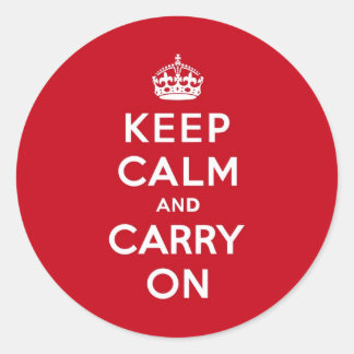 ロンドンレッドKeep Calm and Carry On ラウンドシール