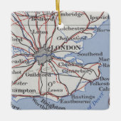 ロンドンヴィンテージの地図 セラミックオーナメント (正面)