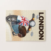 ロンドンヴィンテージスクーター連合ジャック旅行ポスター ジグソーパズル (横)