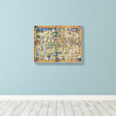 ロンドンヴィンテージマップのポスター復元 キャンバスプリント (インサイチュ (ウッドフロア))