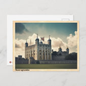 ロンドンヴィンテージ旅行の塔 ポストカード (正面/裏面)