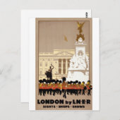 ロンドンヴィンテージ旅行ポスター復元 ポストカード (正面/裏面)