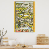 ロンドンヴィンテージ旅行ポスター ポスター (キッチン)