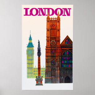 ロンドンヴィンテージ旅行ポスター ポスター