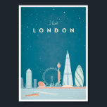 ロンドンヴィンテージ旅行ポスター ポスター<br><div class="desc">ヴィンテージスタイル旅行のポスター夜の象徴的なロンドンのスカイライン。文字読ビジット・ロンドン。オリジナル手描きでデジタルヴィンテージ旅行ポスターイラストレーションby VintageTravelPosts.co.</div>