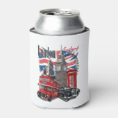 ロンドンヴィンテージ旅行ポスター 缶クーラー (缶正面)