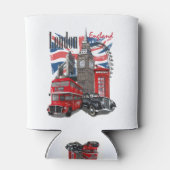 ロンドンヴィンテージ旅行ポスター 缶クーラー (裏面)