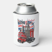 ロンドンヴィンテージ旅行ポスター 缶クーラー (缶裏面)