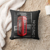 ロンドンヴィンテージ電話ボックスUKレトロ電話 クッション (ブランケット)