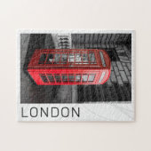 ロンドンヴィンテージ電話ボックスUKレトロ電話 ジグソーパズル (横)