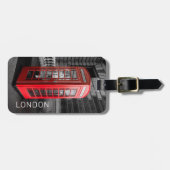ロンドンヴィンテージ電話ボックスUKレトロ電話 ラゲッジタグ (正面横)