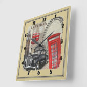ロンドンヴィンテージ スクエア壁時計 (傾斜)