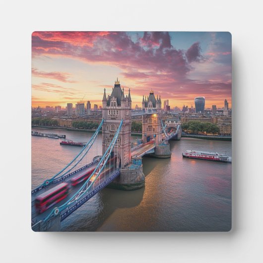 ロンドン上空の夕日 フォトプラーク (正面)