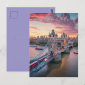 ロンドン上空の夕日 ポストカード (正面/裏面)