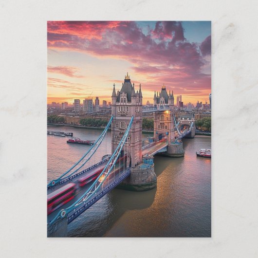 ロンドン上空の夕日 ポストカード (正面)